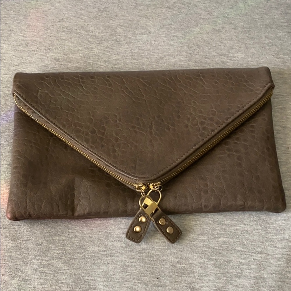 Taupe crossbody / clutch